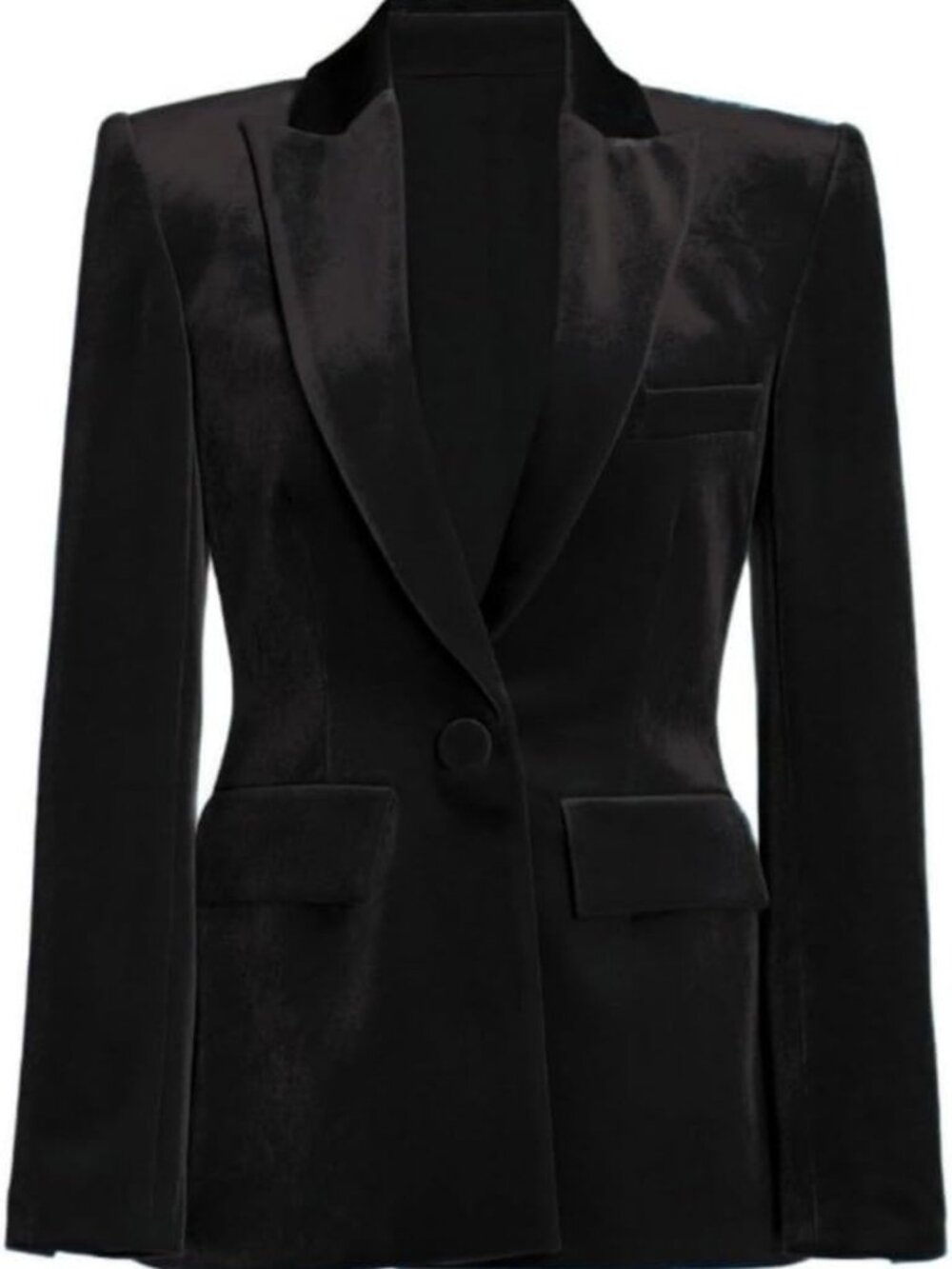 Chic Women's Velvet Blazer - Tailored Formal Jacket for Wedding & Evening Events